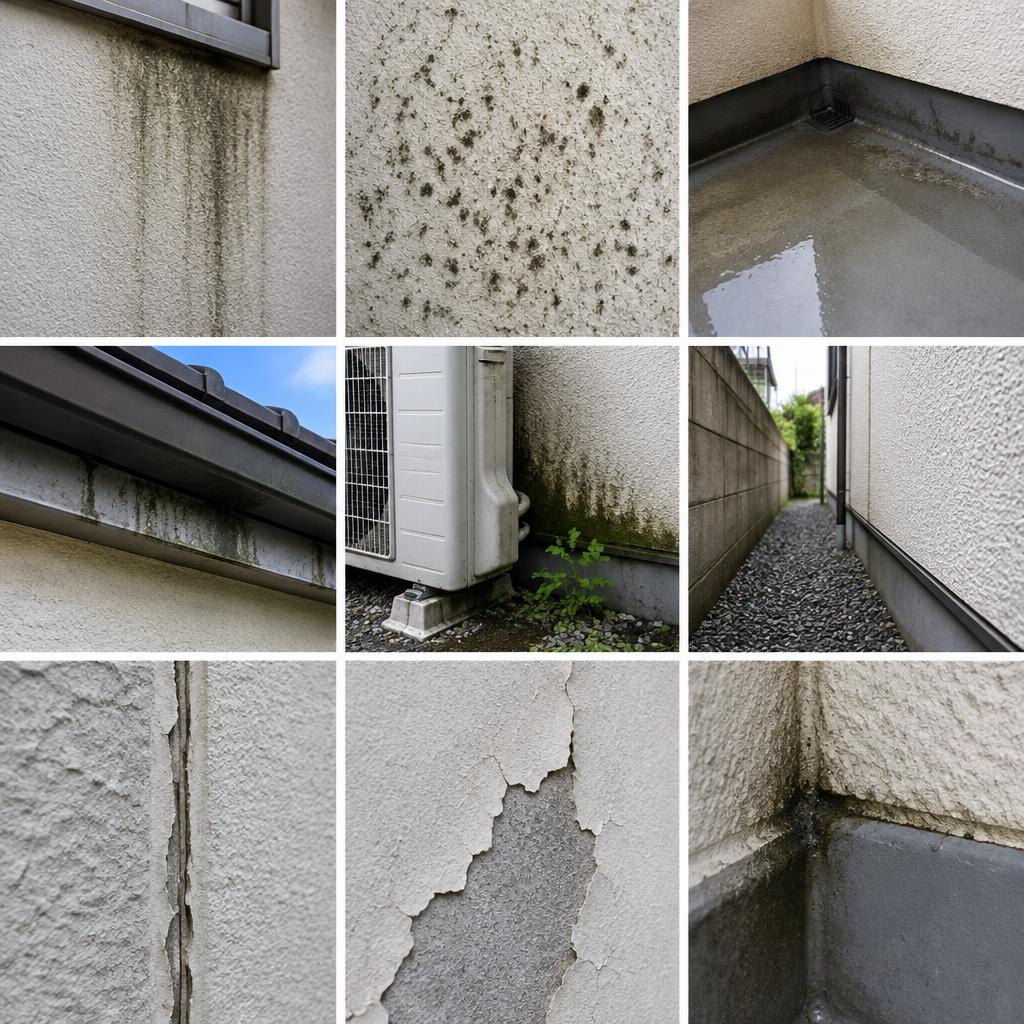 黒ずみを見分けるチェックポイント|場所・広がり方・外壁の状態